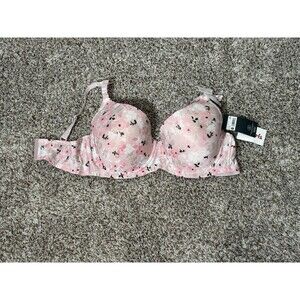 Laura Ashley Floral Underwire Bra 40D Lightly Lined Breathable Comfort NWT